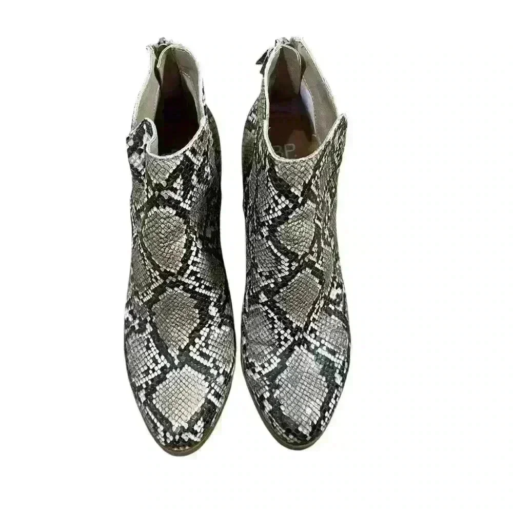 NORDSTROMS‎ BP Jett Natural Snakeskin Faux Leather Bootie Size 8